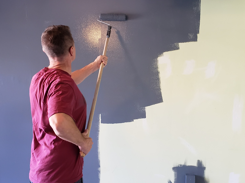 painting a wall purple